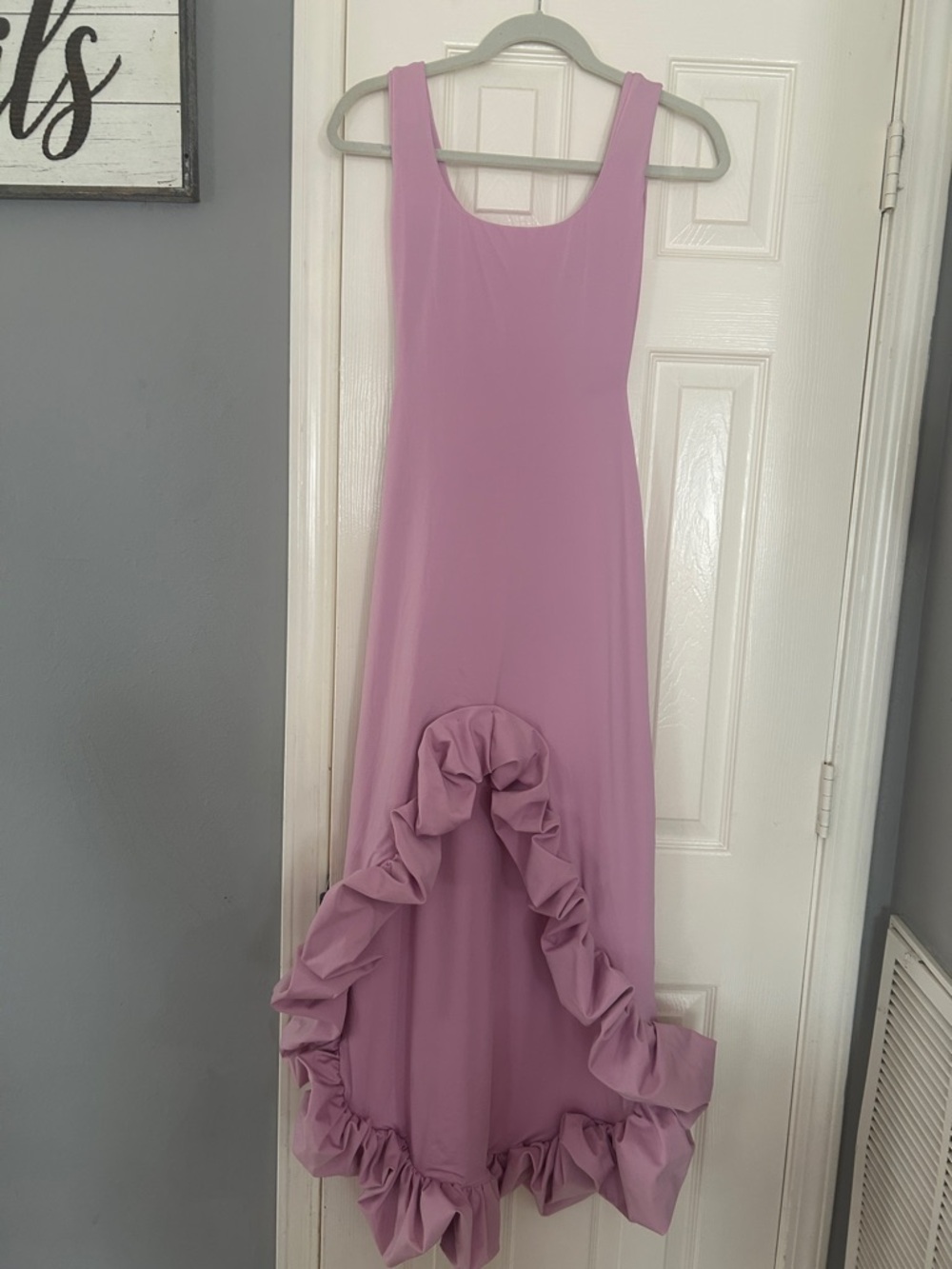 Lavender Ruffled Hem Maxi Dress